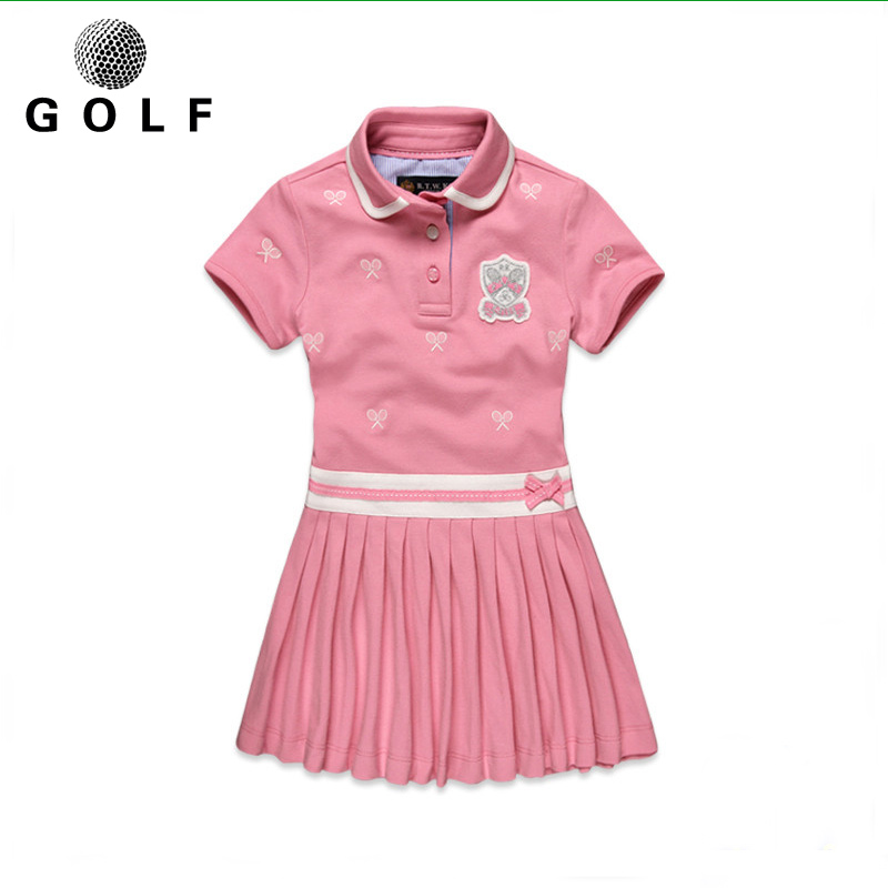 2020 봄 여름 골프 의류 옷 여자 아동 반팔 드레스 주름 치마