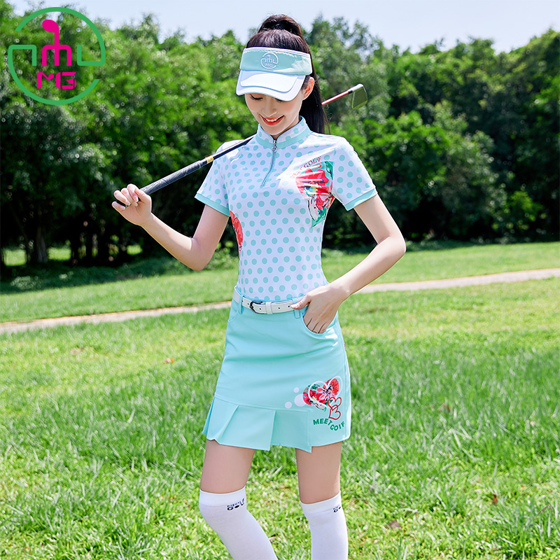 여름 제품 MG 골프 의류 여성 정장 반팔 티셔츠 테니스 스포츠 쇼트 치마 바지