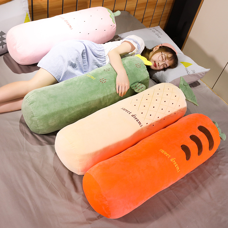 당근 원통형 긴 베개 포옹 수면 다리 배게 이동식 침대 쿠션 소녀 선물