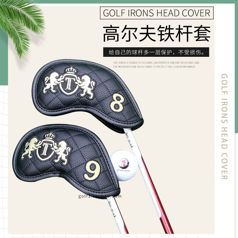 새로운 골프 철 커버 방수 PU 직물 철 보호 커버 골프 클럽 헤드 커버 9 개 / 그룹 4 색상 선택