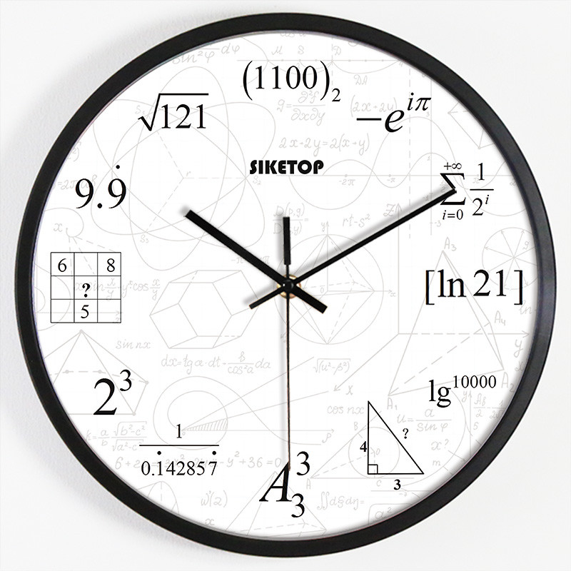 수학 과학 미적분 공식 시계판 무소음 벽시계