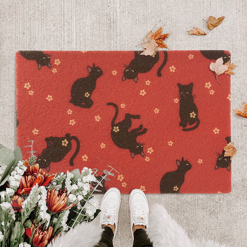 도어 매트 북유럽 검은 고양이는 문 홈 현관 복도 넓은 카펫