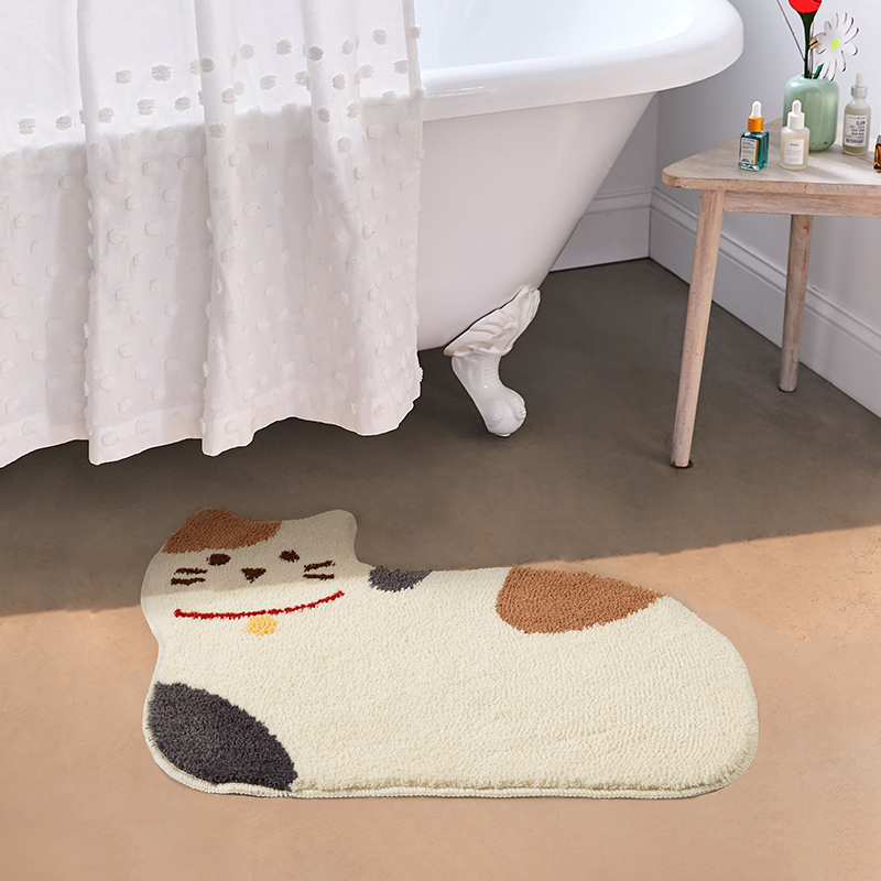 Suxin 귀여운 고양이 바닥 매트 홈 현관 복도 침실 욕실 닦아 발 바닥 매트 흡수성 미끄럼 방지