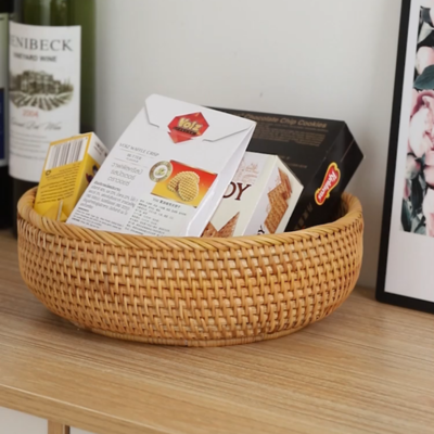 주방 수납 바구니 베트남 등나무 데스크탑 스낵 과일 보관 빵 잡화 상자 피크닉