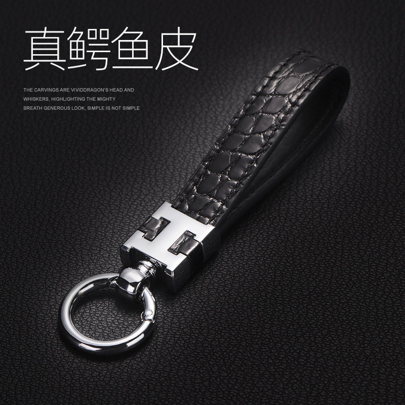 진짜 악어 가죽 자동차 키 체인 남성 하이 엔드 메르세데스-벤츠 BMW 키 체인 패션 개성 크리 에이 티브 펜던트 매는 밧줄 여성