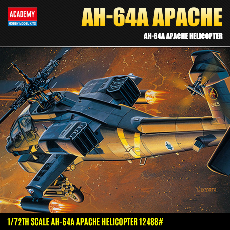 Sharp World Model Admiral 조립 항공기 1/2488 AH-64 Apache Gunship 1/72