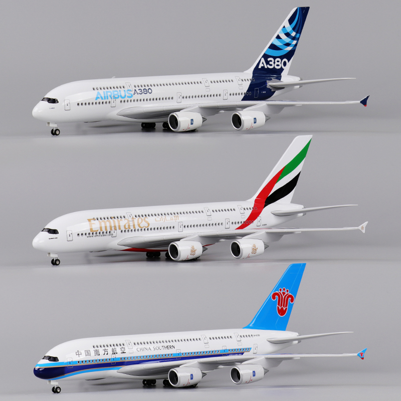 조립 된 Airbus 380, China Southern Airlines, 747, Air China, 350 프로토 타입, 787 Hainan Airlines 시뮬레이션 항공기 모델