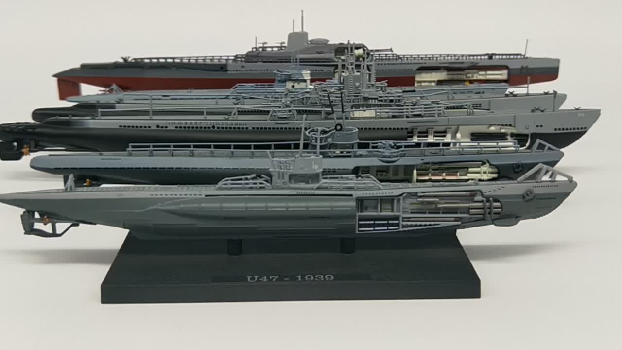1 : 350 미국 독일 연합 잠수함 모델 합금 제 2 차 세계 대전 군함 모델 금속 완성 된 다양한 ATLAS