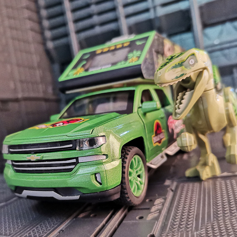 시뮬레이션 합금 자동차 모델 공룡 트럭 모델 금속 장난감 자동차 소년 생일 선물 쥬라기 트럭 트롤리
