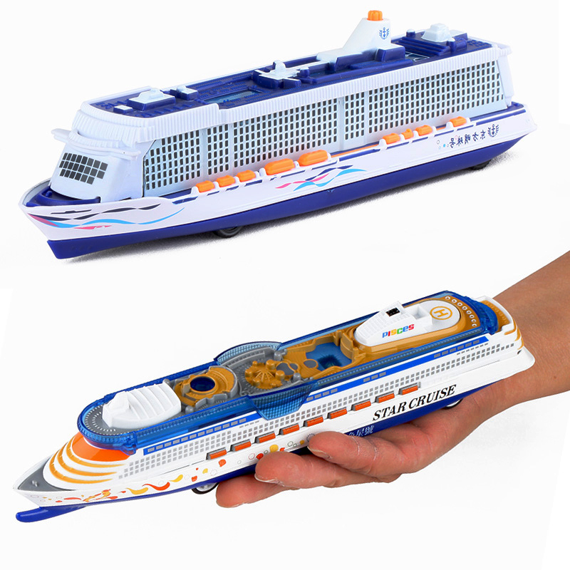 1 1000 대형 럭셔리 크루즈 선박 시뮬레이션 합금 사운드와 라이트 풀백 여객선 모델 장난감
