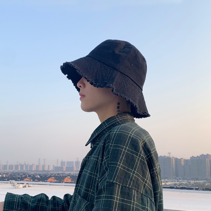 모자 남성 브랜드 검은 벙거지 봄 여름 선 스크린 태양 일본 힙합 분지