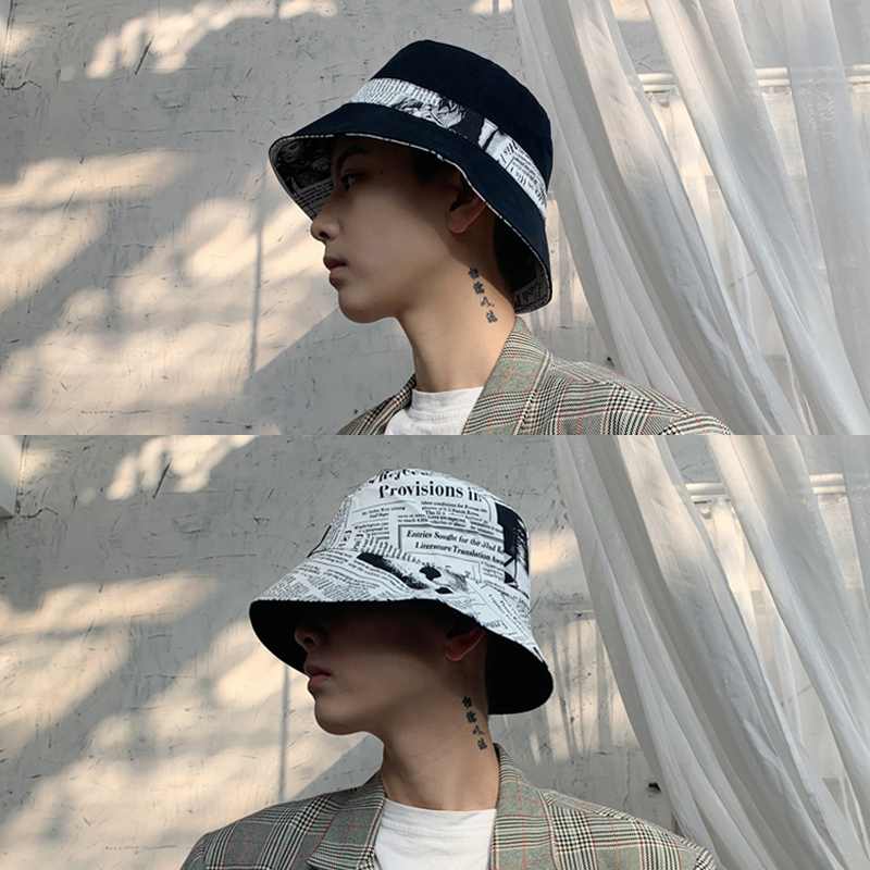 벙거지 모자 남성 봄 여름 브랜드 일본 태양 커버 얼굴 태양 더블 분지