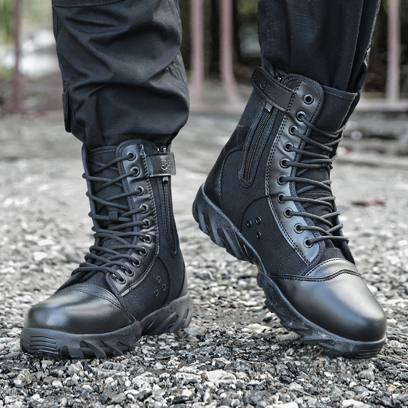 워커 초경량 특수 부대 전투 부츠 밀리터리 남성 통기성 지상 전술 여성 블랙 캔버스 훈련 보안 신발