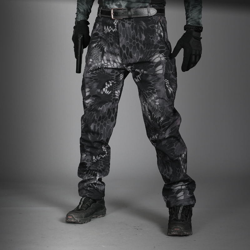 Army Ting Autumn / Winter Avenger Tactical Pants 남성용 상어 피부 소프트 쉘 오버올 오버올 남성용 Archon Black Python Pattern