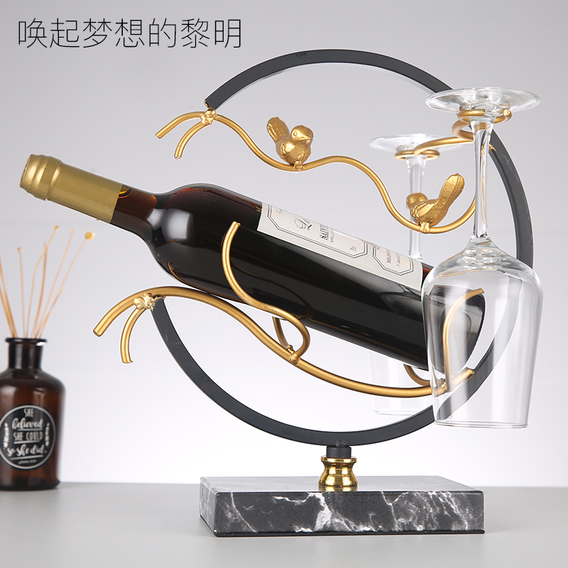중국어 와인 랙 장식 홈 포도 산업 스타일 글라스 창조적