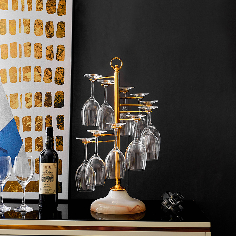 북유럽 와인 글라스 랙 거실 캐비닛 테이블 장식 조명 럭셔리 현대 미니멀 크리 에이 티브 장식품