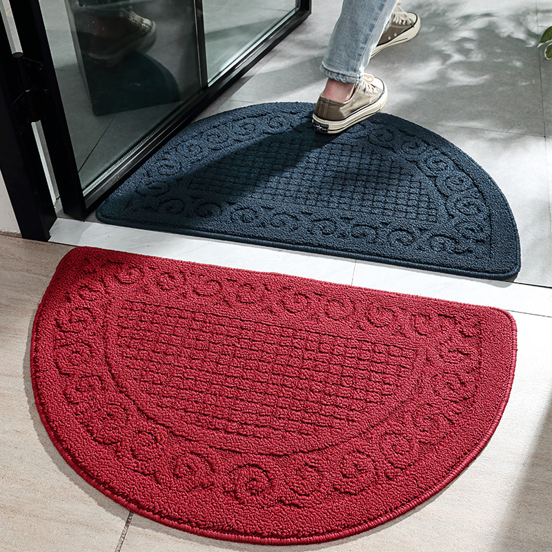 2020 새해 중국어 레드 바닥 매트 욕실 흡수성 카펫 바닥 매트 도어 매트 실내 홈 레트로 반원형 바닥 매트