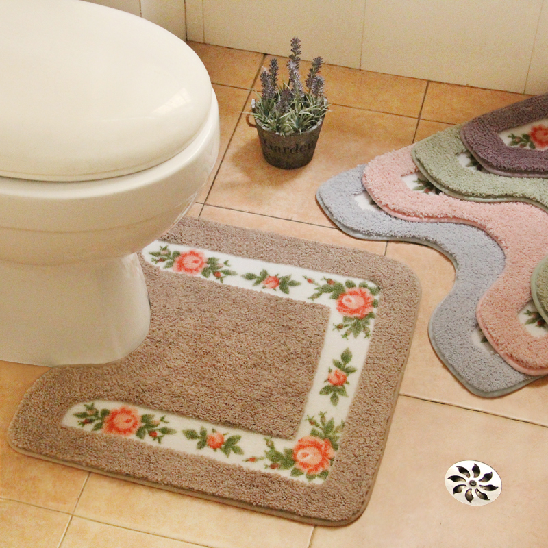 욕실 흡수성 바닥 매트 미끄럼 방지 및 방수 U 자형 화장실 바닥 매트 화장실 화장실 화장실 문 매트 카펫