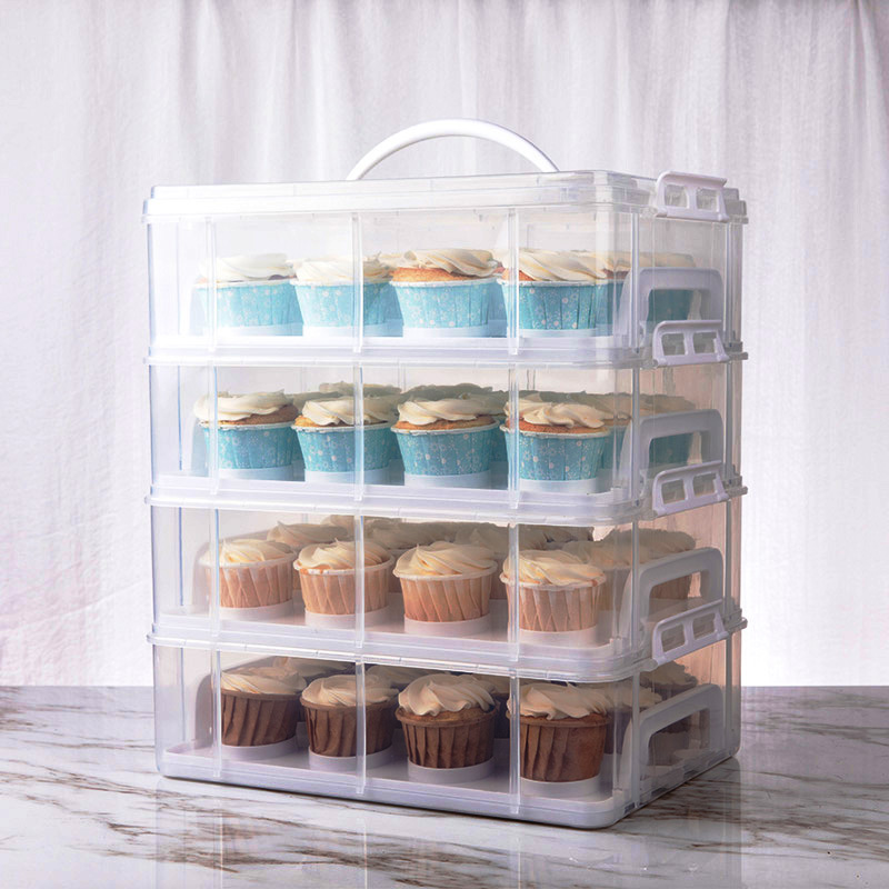 Meidi 종이 컵케익 포장 상자 휴대용 다층 컵 케이크 디저트 테이블 운송 보관