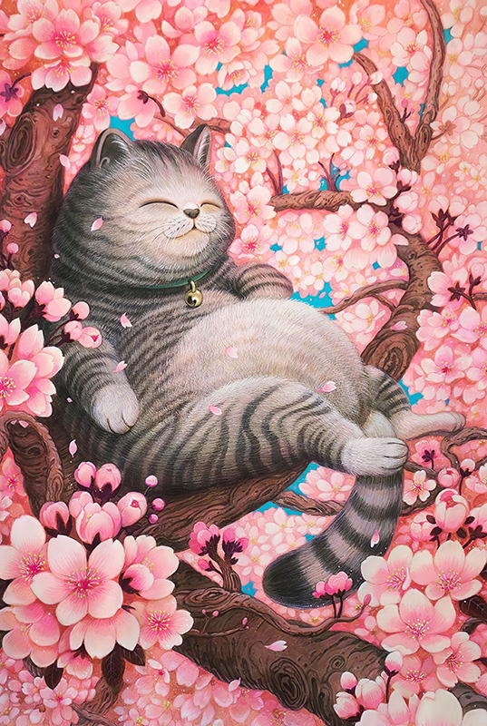 Aituyi 300/500/1000 조각 나무 퍼즐 큰 어려운 성인 감압 소녀 벚꽃 고양이