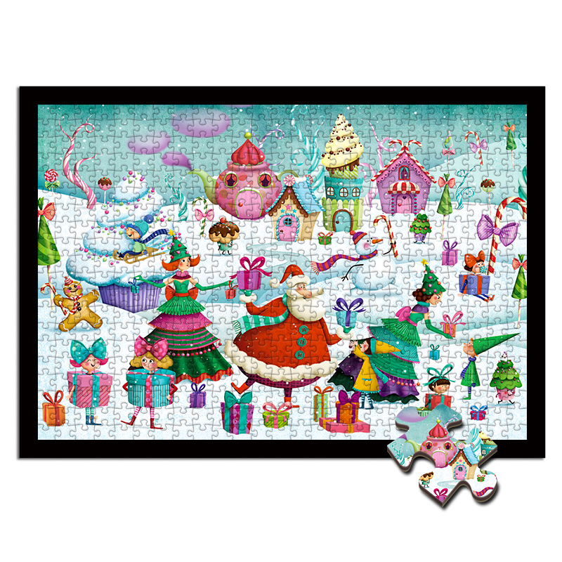 나무 퍼즐 1000 조각 다채로운 크리스마스 성인 감압 5 소년과 소녀 친구를위한 어린이 교육 장난감 3