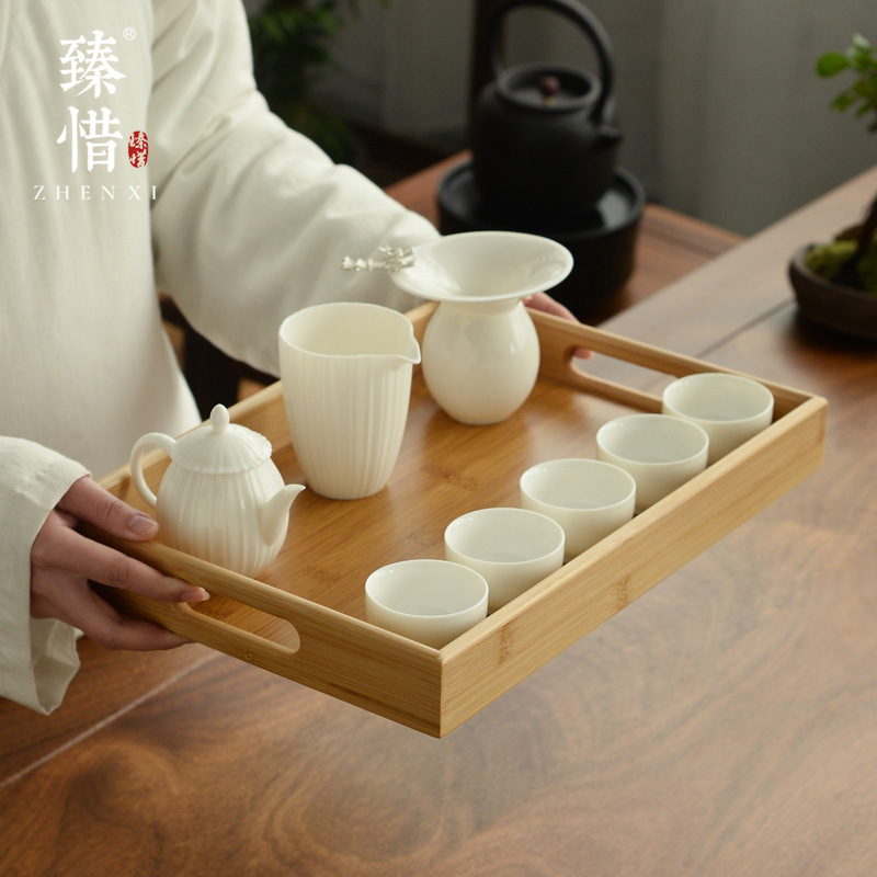 티트레이 Zhenxi 차 세트 대나무 트레이 간단한 가정용 다기능 사용 일본식 건조 티 테이블