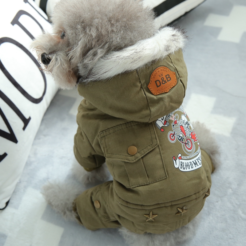 애완 동물 포메라니안 비숑 슈나우저 테디 강아지 옷 가을 겨울 겨울 겨울 면화 네 다리