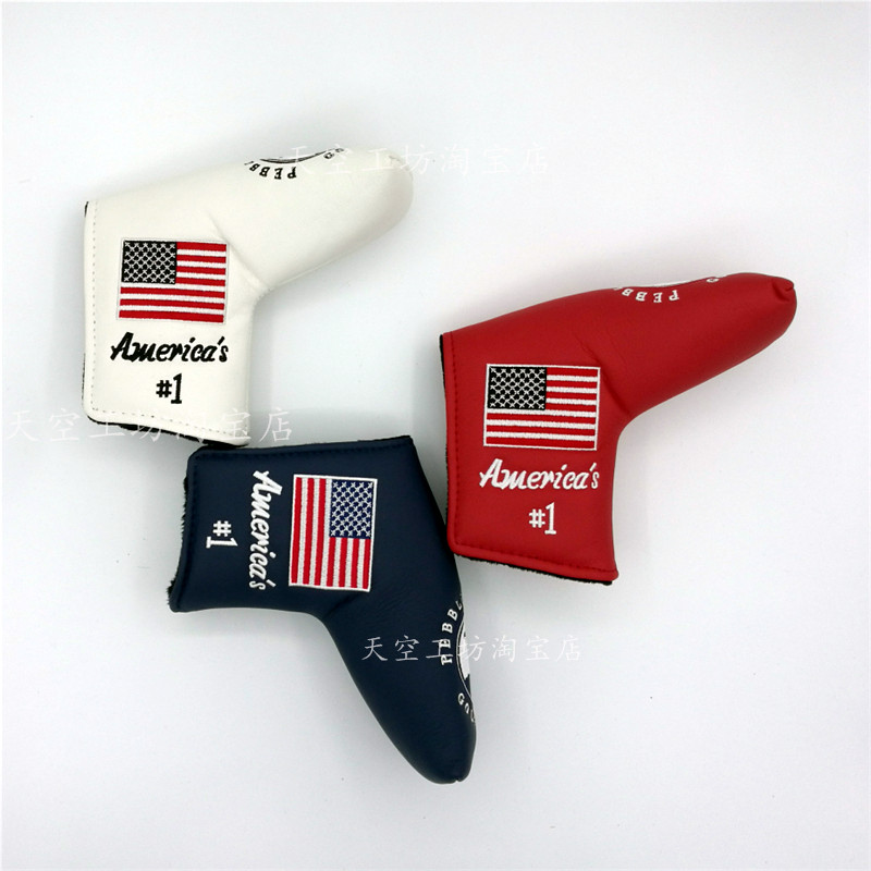 골프 퍼터 캡 세트 납작한 큐 커버 미국 국기 남성 및 여성 헤드