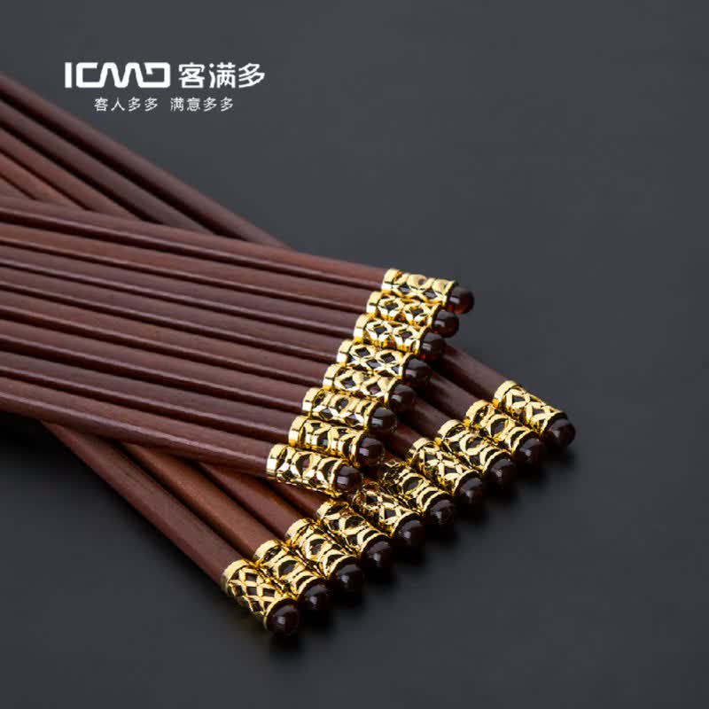 Ironwood 마호가니 젓가락 고급 천연 가정용 고급 단단한 나무 레드 샌들 우드 가족 미끄럼 방지 및 곰팡이 방지 빠른 값 슈트