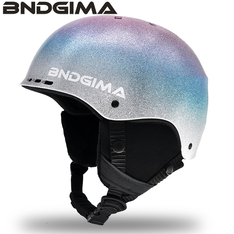 BNDGIMA 스키 헬멧 남성과 여성 성인 어린이 장비 보호 더블 보드 베니어 충돌 방지 모자 테두리
