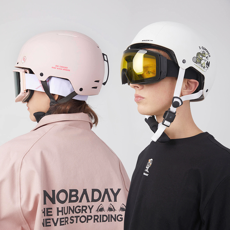 NOBADAY 스키 헬멧 남성과 여성 중립 커플 스키 장비 스노우 헬멧 베니어 헬멧 귀 보호 방풍
