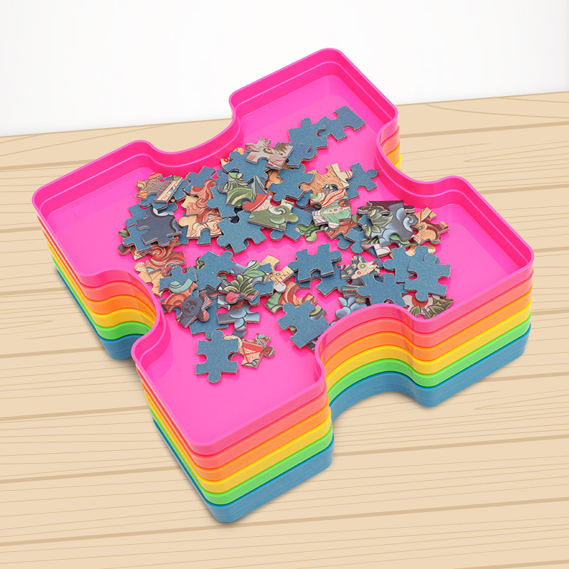 스팟 Ravensburger 동일한 수입 품질 퍼즐 전용 조각 보관 상자 6 팩 여러 가지 빛깔의
