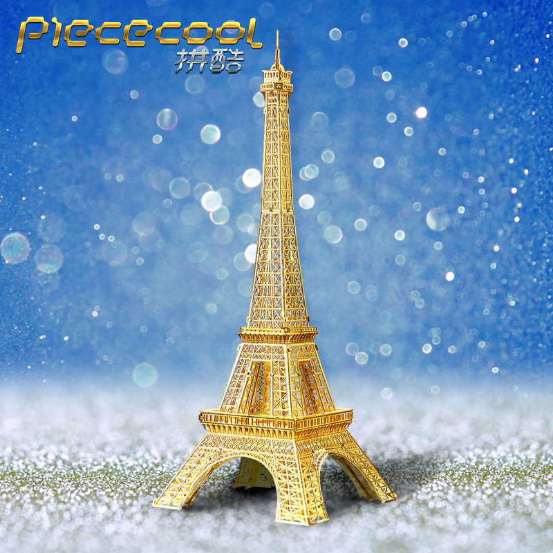 Pinku 에펠 탑 3D 입체 퍼즐 DIY 금속 조립 건물 모델 여자 친구를위한 창조적 인 선물