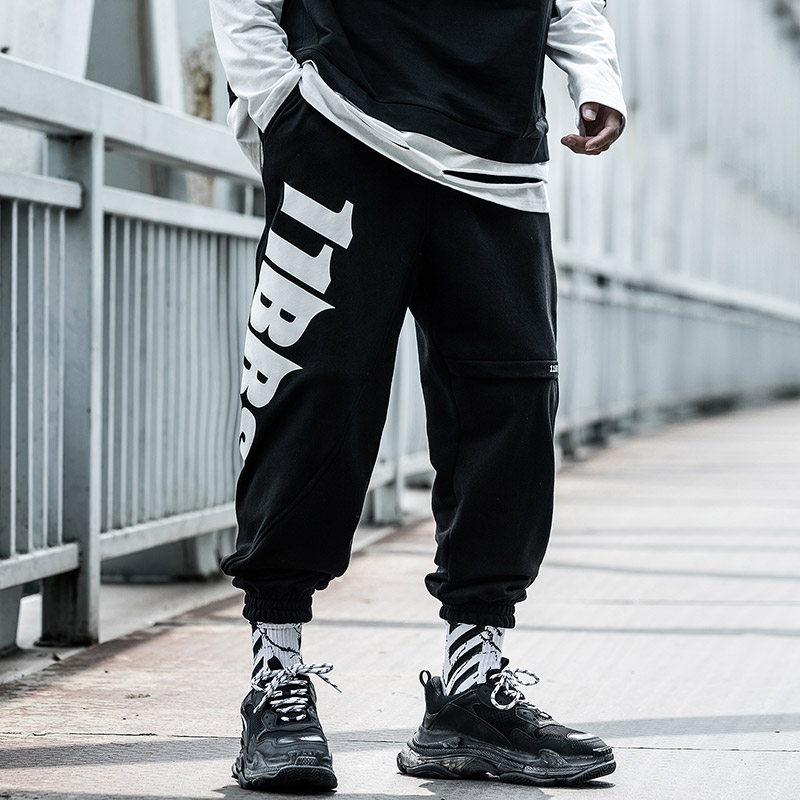 11bbsdusk National Tide 봄 가을 스포츠 바지 남성 루즈핏 힙합 타이드 브랜드 Harlan Beam Pants Printed Sweatpants