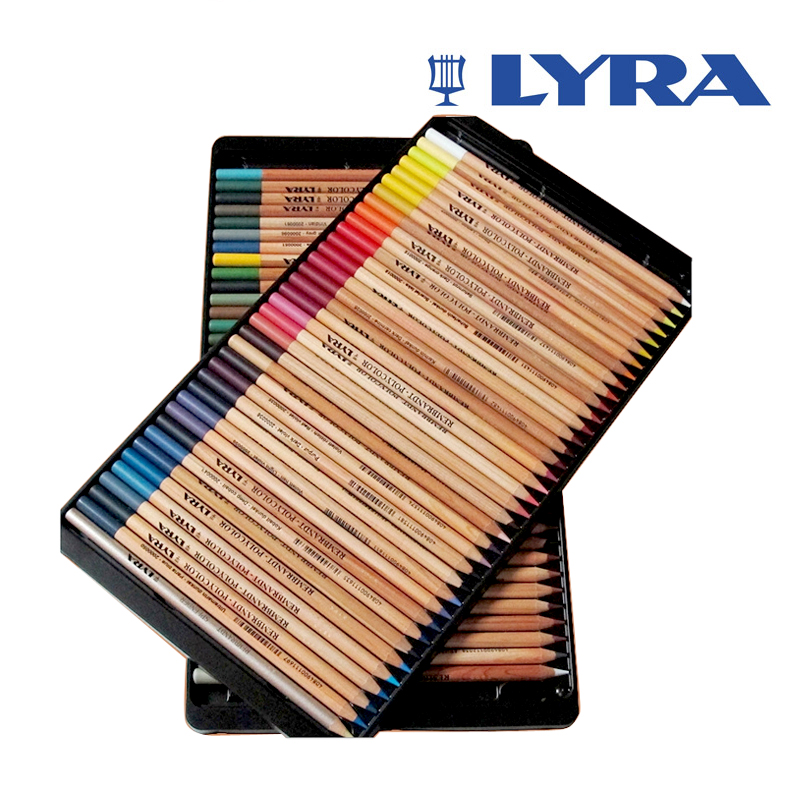 독일 LYRA Yiya 컬러 리드 렘브란트 유성 색연필 72 색 전문 손으로 그린 ​​아트 색연필 주석 상자