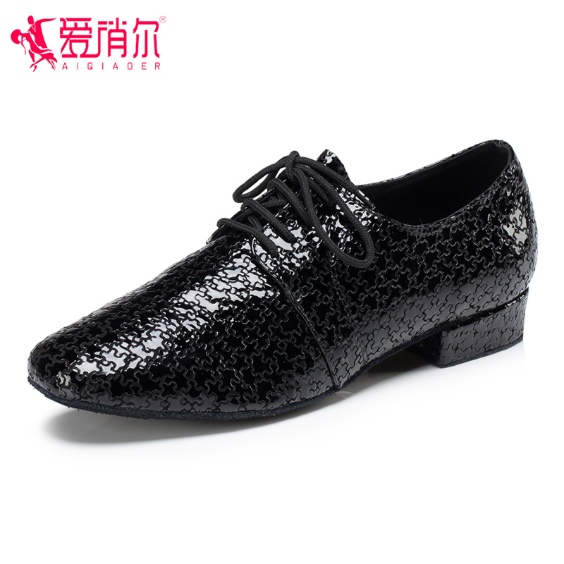사랑 Qiaoer 야외 라틴 댄스 신발 남성 성인 소프트 단독 광장 소셜 네트워킹 현대 무용 가죽