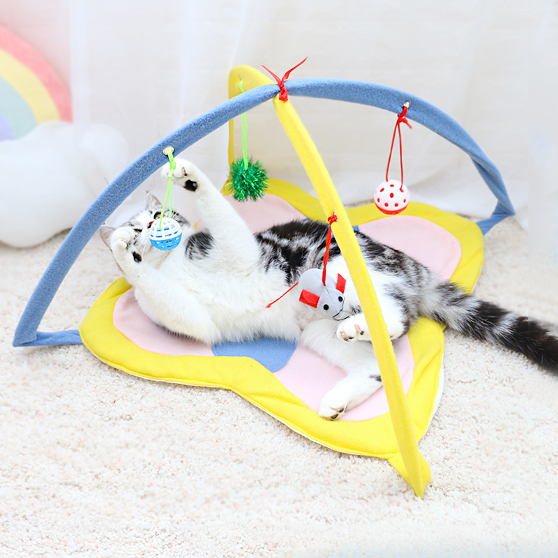 고양이 해먹 재미 있은 고양이 스틱 고양이 텐트 장난감 컬러 볼 벨 장난감 마우스 새끼 고양이 고양이 장난감 놀고 누워