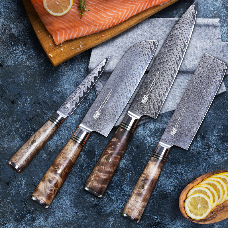 다마스커스 부엌 칼 전문 세트 서양 음식 요리사 특별 일본 부엌 칼 완전한 조합 가정용 부엌 칼