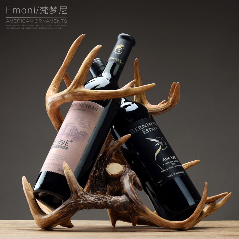 와인 캐비닛 장식 장식 거실 크리 에이 티브 현대 와인 병 랙 유럽 성격 뿔 와인 랙 장식 공예