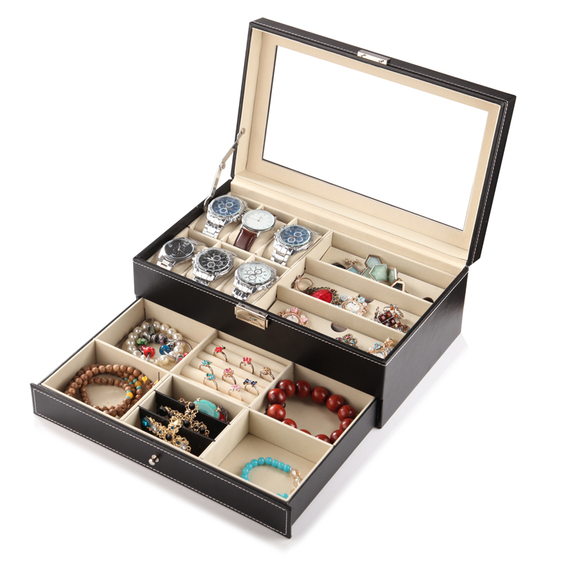 유명한 물고기 더블 레이어 시계 보관 상자, 보석 디스플레이 상자, 대용량 보석 상자, 멀티 프레임 안경 분류 상자