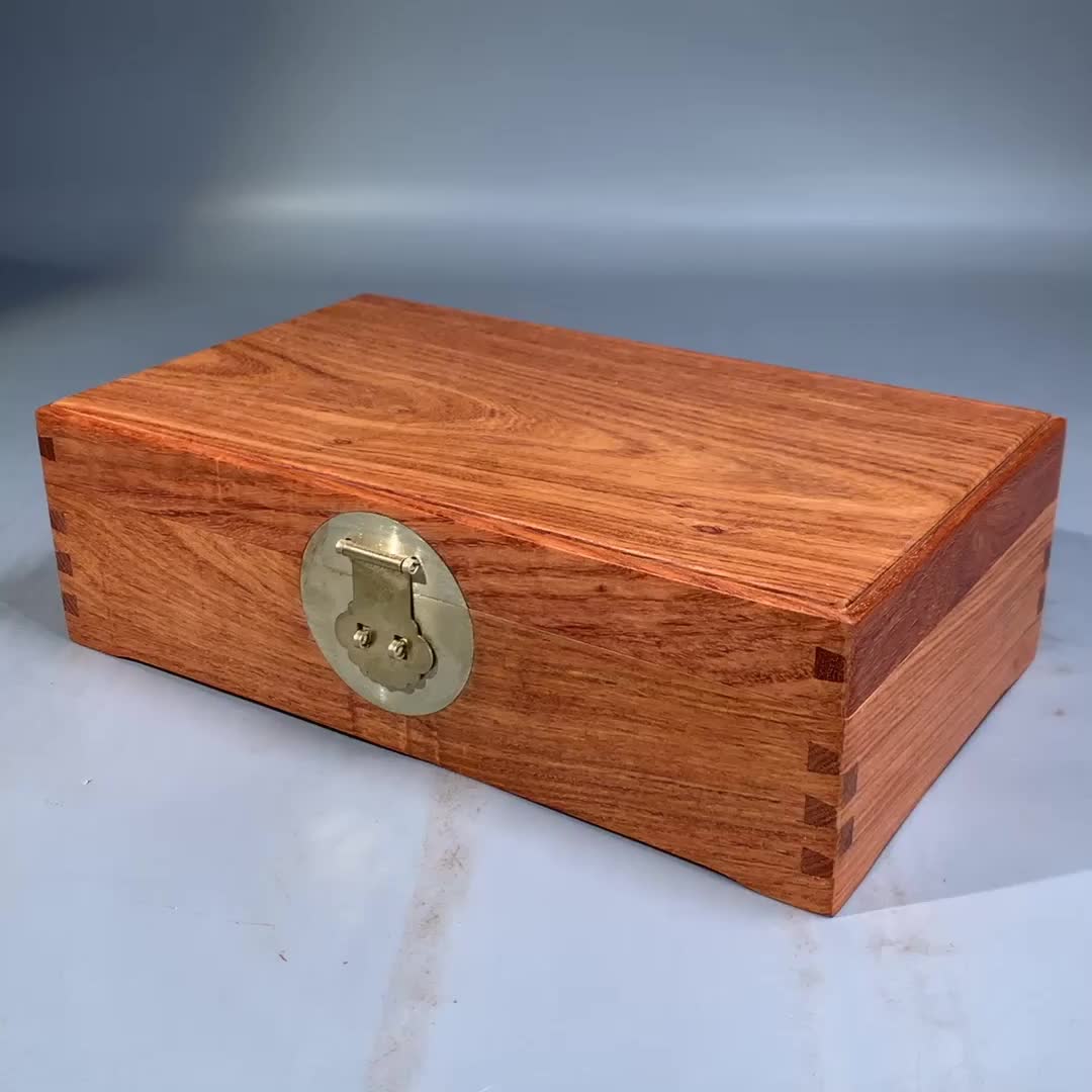 사용자 정의 단단한 나무 보석 보관 상자 자단 중국어 복고풍 마호가니 Wenwan 보석 목걸이 시계 실용적인 씰 상자