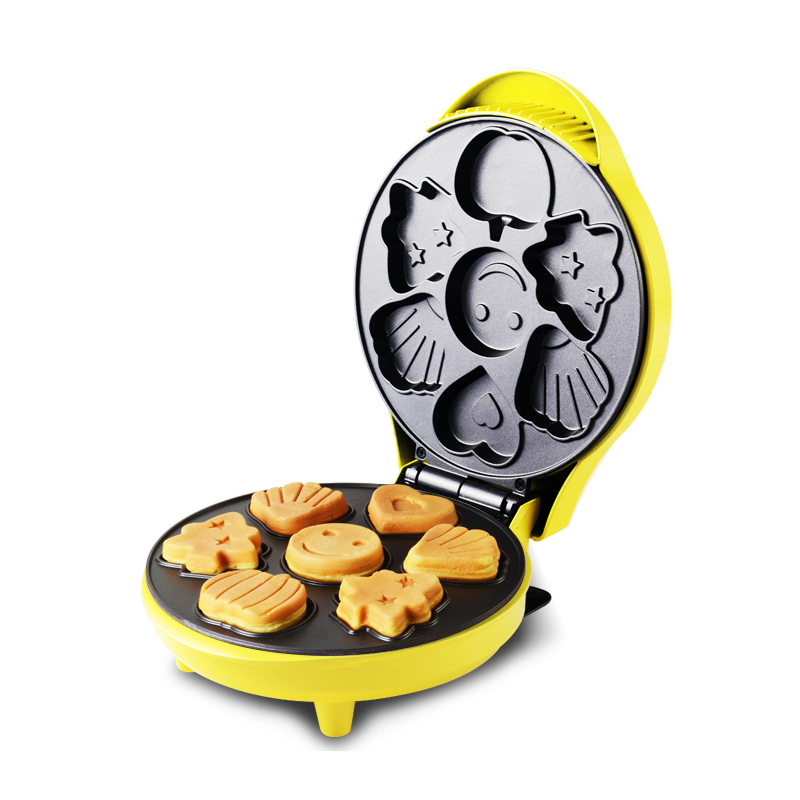 레드 하트 케이크 기계 가정용 미니 어린이 만화 베이킹 작은 와플 다기능 계란 전기 팬