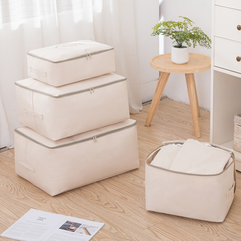 캔버스 의류 보관 상자 천 일본식 두꺼운 코튼 린넨 흰색 대형 마무리 가방 커버 이불 패브릭
