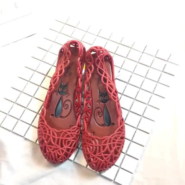 홍콩 정품 젤리 신발 새 둥지 플라스틱 슬로프 여성 샌들 2021 중공 구멍 비치 장화 바캉스