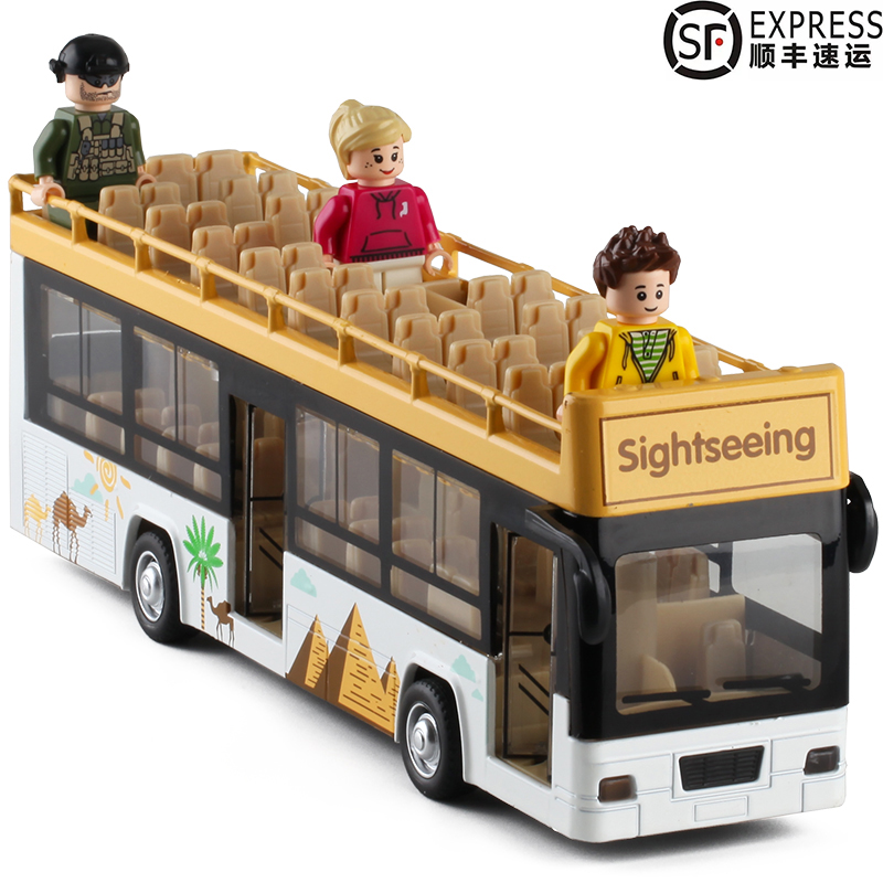 오픈 탑 이층 관광 버스, 시내 버스, 어린이 시뮬레이션 문호 개방 자동차 모형 장난감