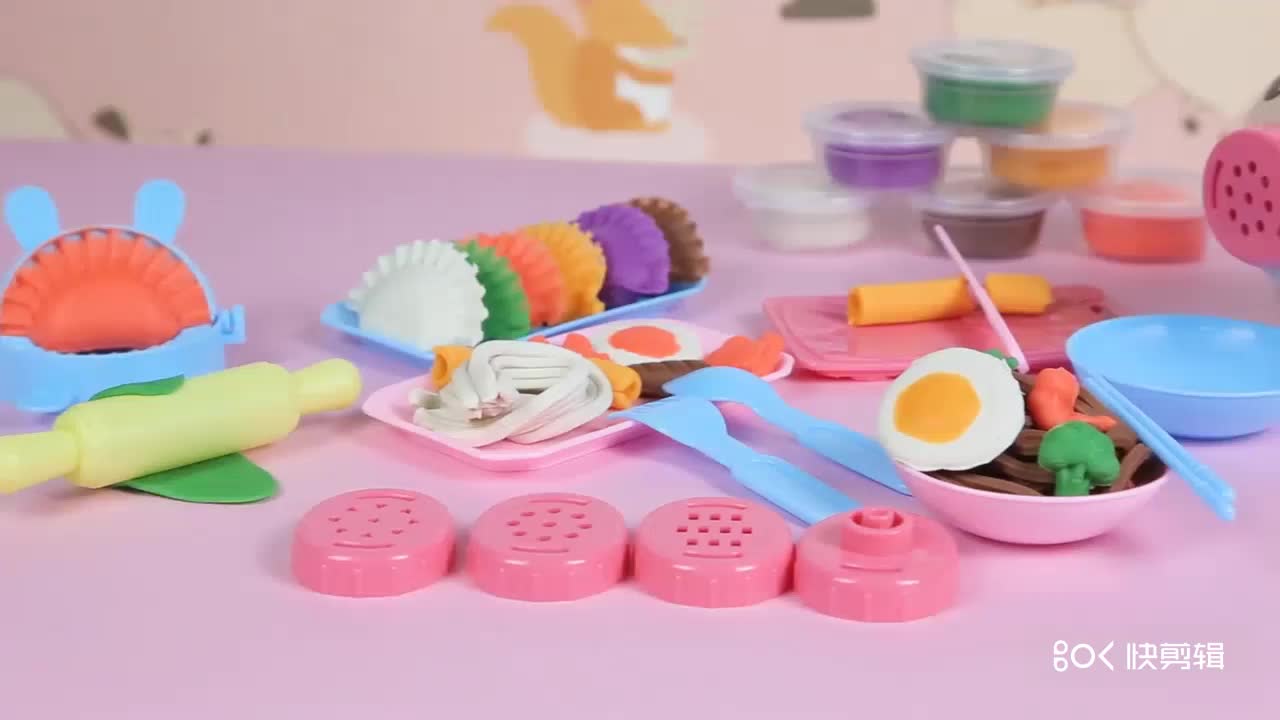 돼지 국수 메이커 Plasticine 금형 도구 세트 어린이 무독성 색상 진흙 수제 클레이 소녀 DIY 장난감