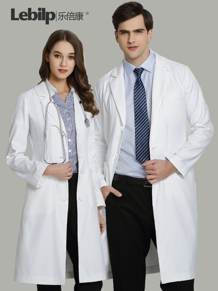 Lebeikang 한국 의사 바지 하이 엔드 병원 흰 코트 긴팔 남성과 여성 의사 성형 수술 옷