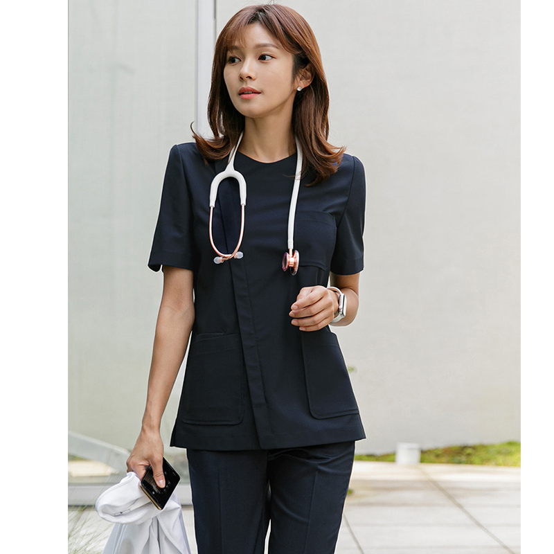 홍콩 비밀 간호사 유니폼 반팔 여성 분할 정장 구강 수술 가운 미용실 성형 수술 병원 의사 바지