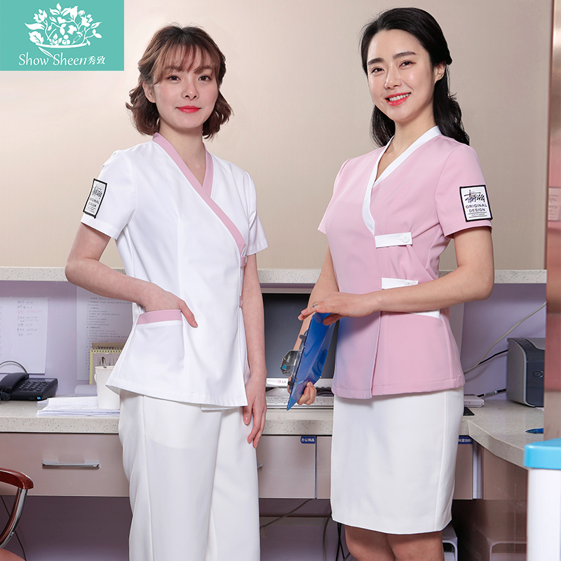 Xiuzhi 성형 수술 병원 치과 간호사 옷 미용사 작업복 여성 긴 소매 정장 하이 엔드 기질 패션 의류