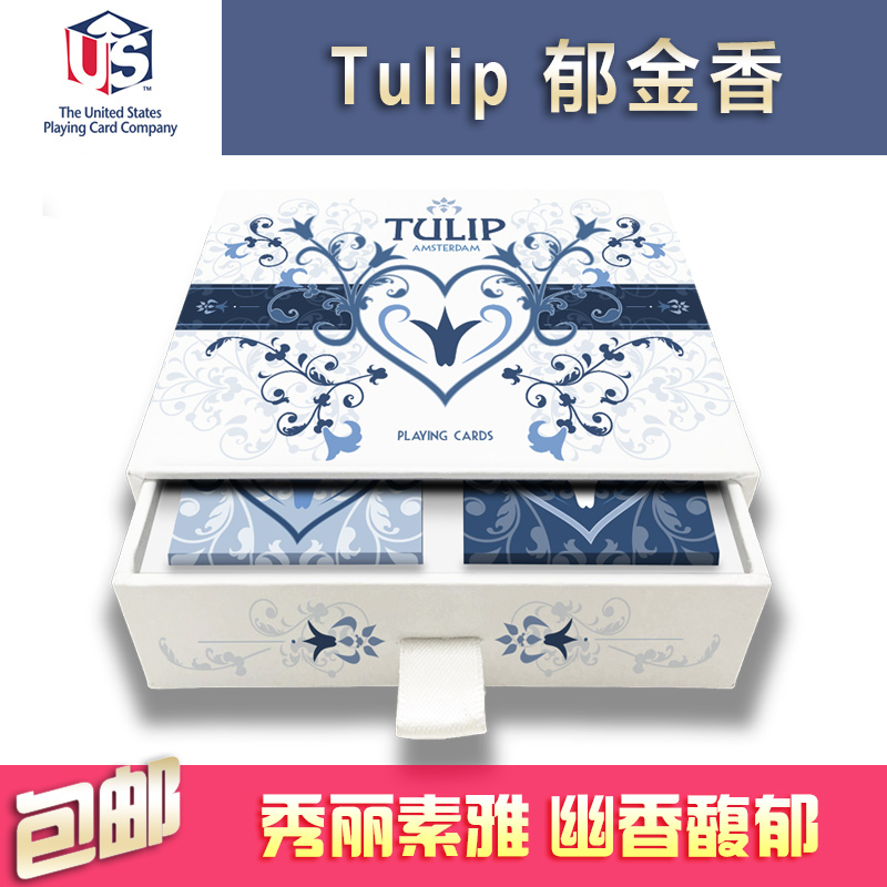 Huiqi 포커 튤립 튤립 가져 오기 컬렉션 크리 에이 티브 플라워 컷 트럼프 카드
